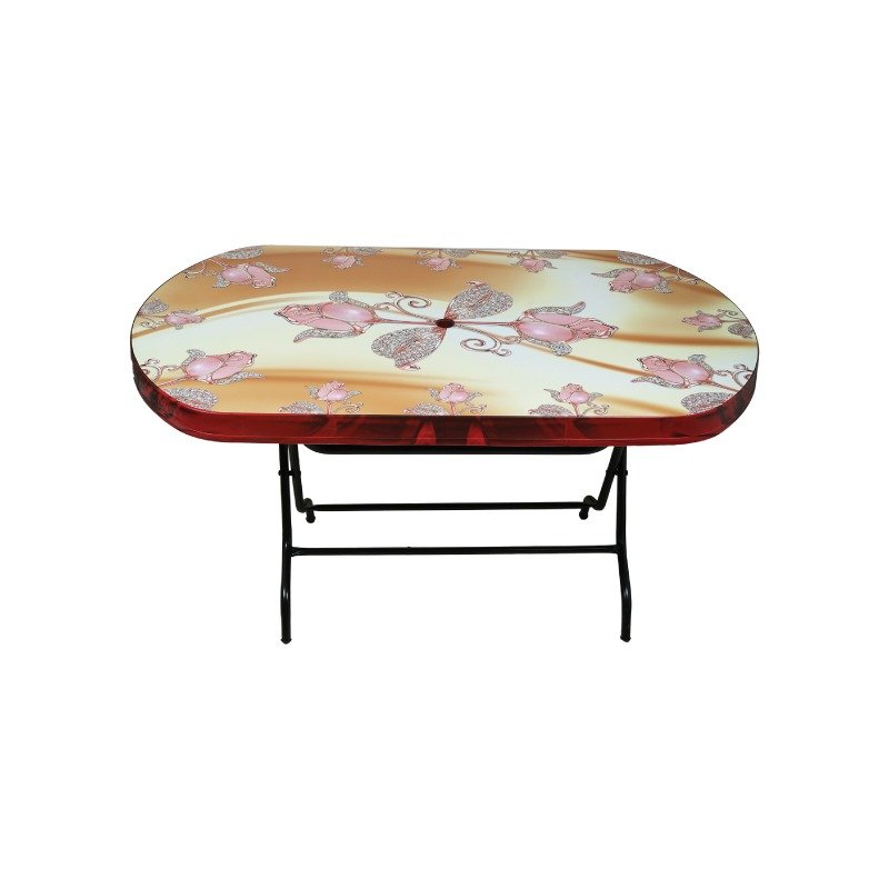 Folding Plastic Oval Table 6 Seat-Rose