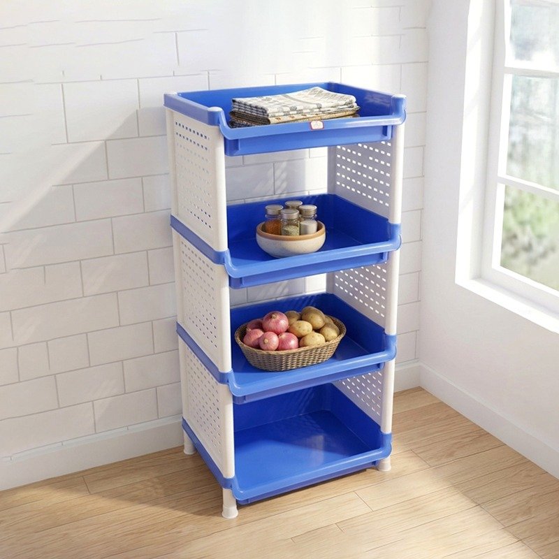 N Mohammad Luxury 4 Shelves Rack (Blue)