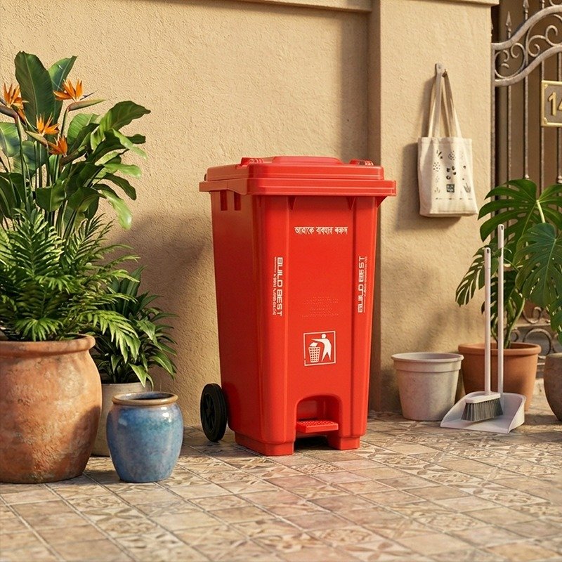 N Mohammad Wastage Bin 120 Litre Without Pedal (Red)