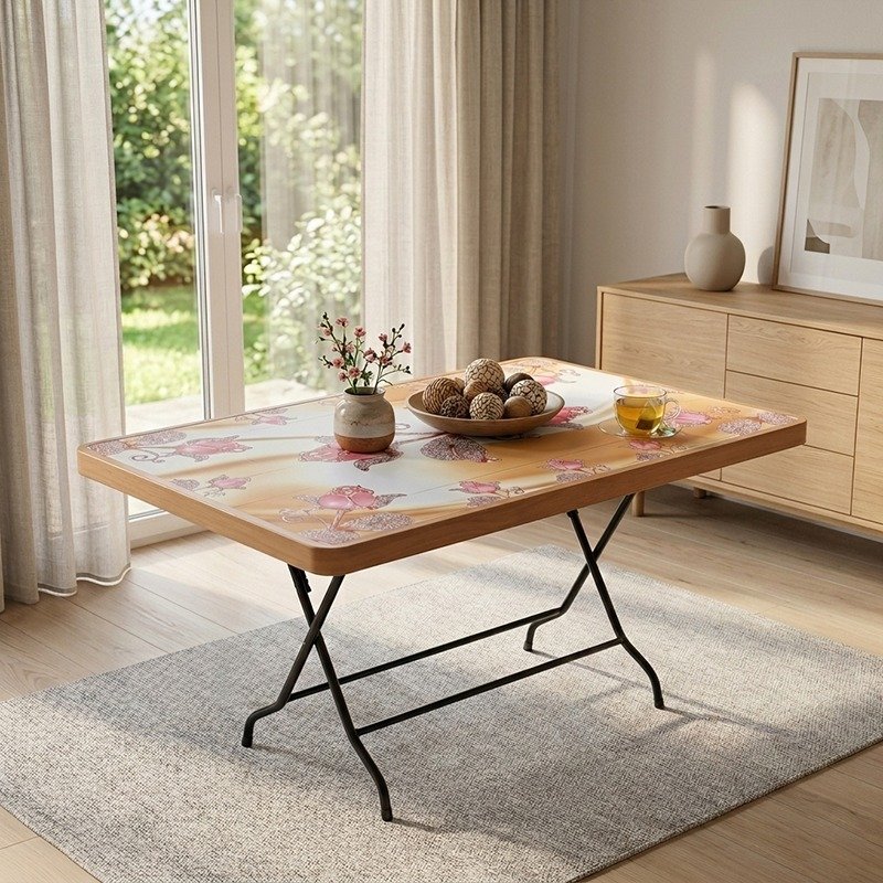 N Mohammad Plastic Square Table 6 seat - Rose (SW)