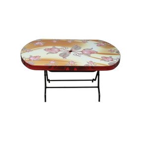 Folding Plastic Oval Table 6 Seat-Rose