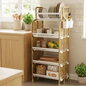 N Mohammad SMART Kitchen Rack 5 Shelve(Multi Golden)
