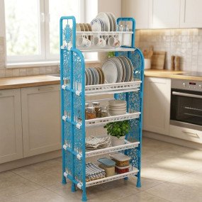 N Mohammad SMART Kitchen Rack 5 Shelve(Multi Blue)
