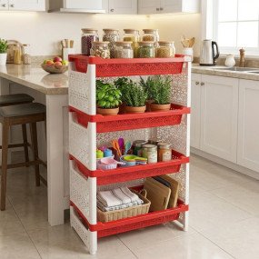 N Mohammad Nokshi Three side Rack (Red)