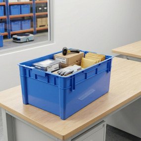 N Mohammad Crate Basket Solid -Blue