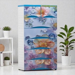 N Mohammad SMART Wardrobe 6 Shelve Curve - Crystal Garden