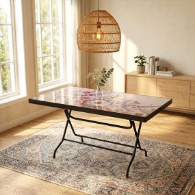 N Mohammad Six Seat Classic Table - Elegant (Black)
