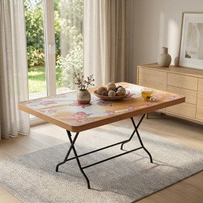 N Mohammad Plastic Square Table 6 seat - Rose (SW)